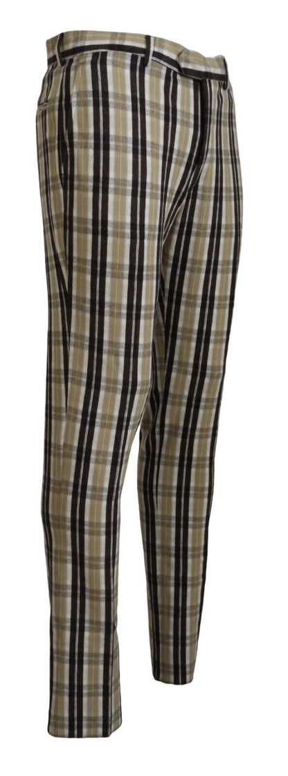 BENCIVENGA Chic Multicolor Checkered Cotton Pants BENCIVENGA