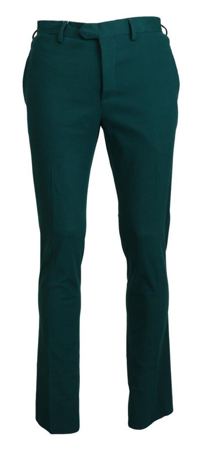 BENCIVENGA Elegantly Tailored Green Pure Cotton Pants BENCIVENGA