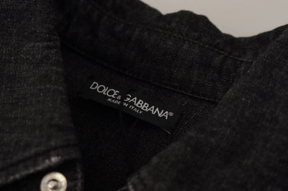 Dolce & Gabbana Elegant Grey Cotton Blend Casual Shirt Dolce & Gabbana