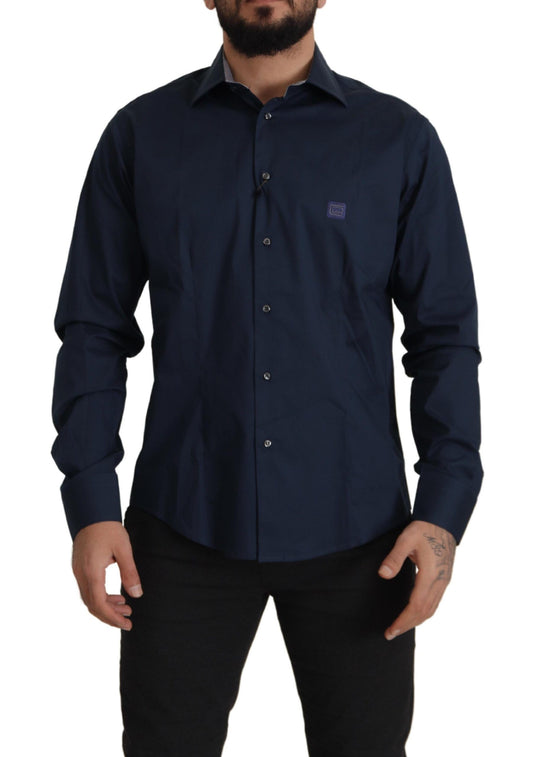 Roberto Cavalli Navy Elegance Cotton Dress Shirt Roberto Cavalli