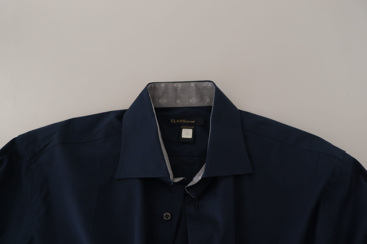 Roberto Cavalli Navy Elegance Cotton Dress Shirt Roberto Cavalli