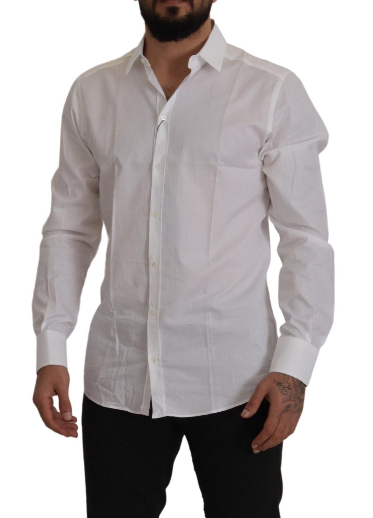 Dolce & Gabbana Elegant White Cotton Dress Shirt Dolce & Gabbana