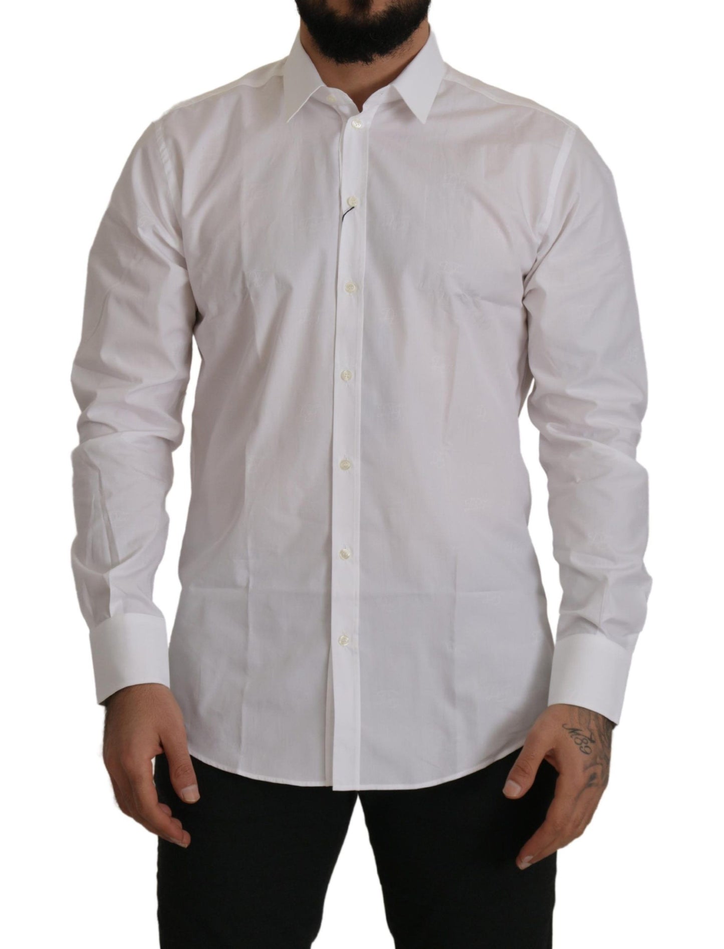 Dolce & Gabbana Elegant Slim Fit White Martini Dress Shirt Dolce & Gabbana