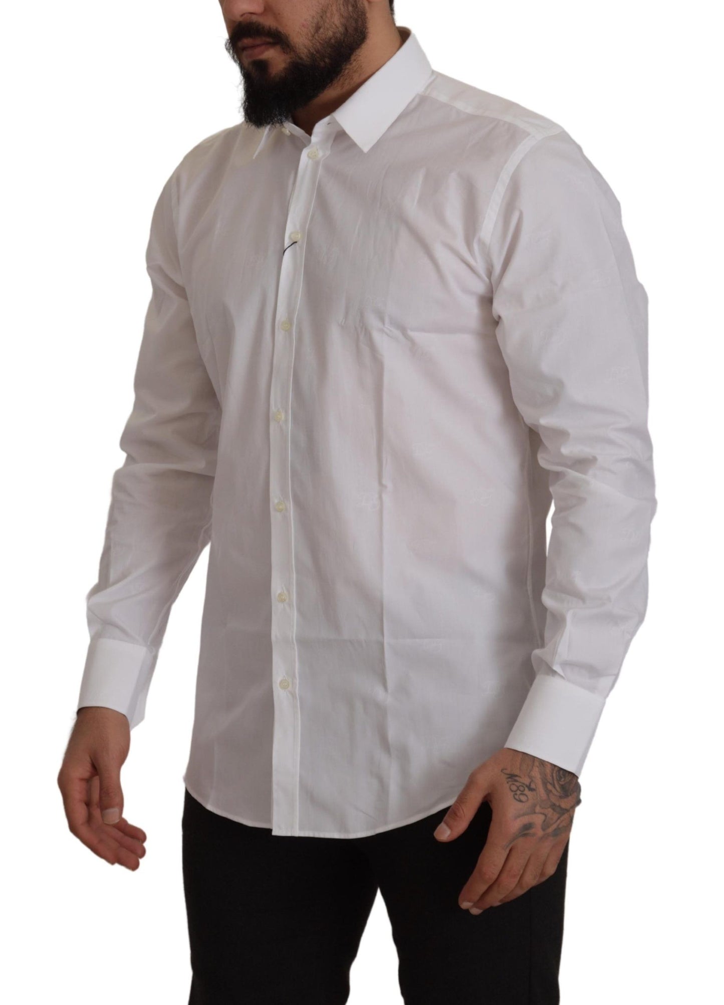 Dolce & Gabbana Elegant Slim Fit White Martini Dress Shirt Dolce & Gabbana