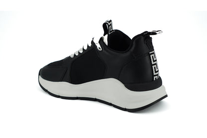 Versace Elegant Monochrome Leather Sneakers Versace