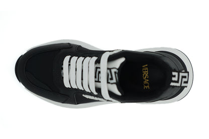 Versace Elegant Monochrome Leather Sneakers Versace