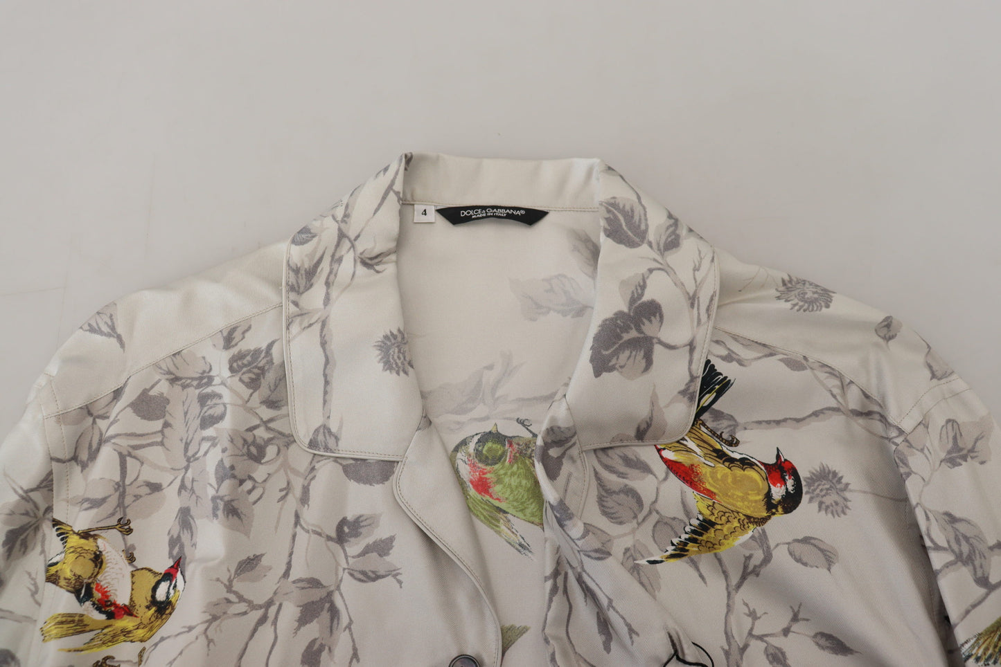 Dolce & Gabbana Elegant Silk Bird Print Casual Shirt Dolce & Gabbana