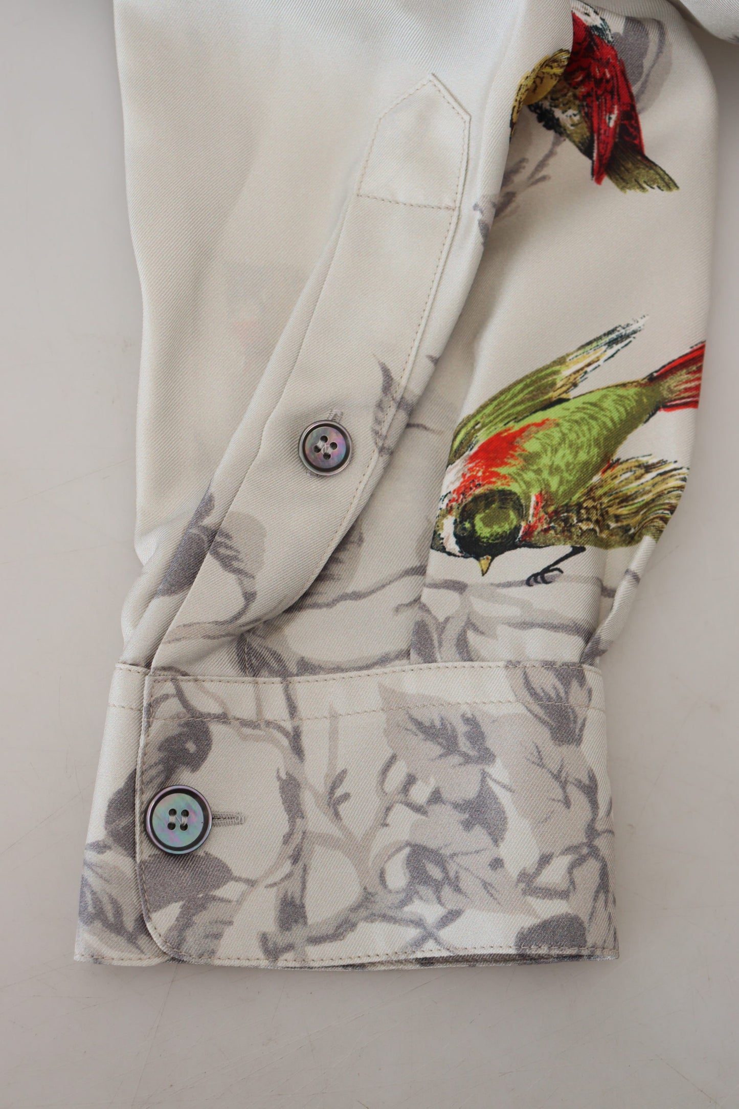 Dolce & Gabbana Elegant Silk Bird Print Casual Shirt Dolce & Gabbana