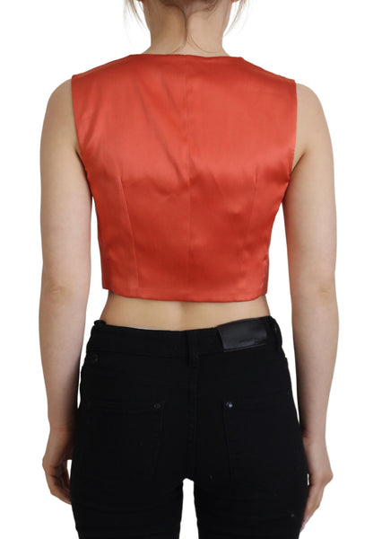 Dolce & Gabbana Elegant Orange Silk Waistcoat Dolce & Gabbana