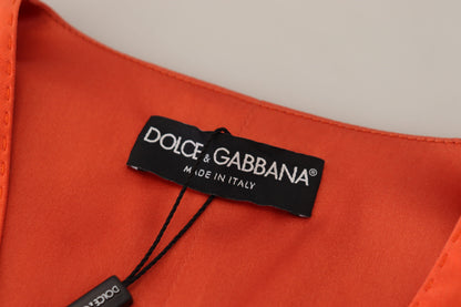 Dolce & Gabbana Elegant Orange Silk Waistcoat Dolce & Gabbana