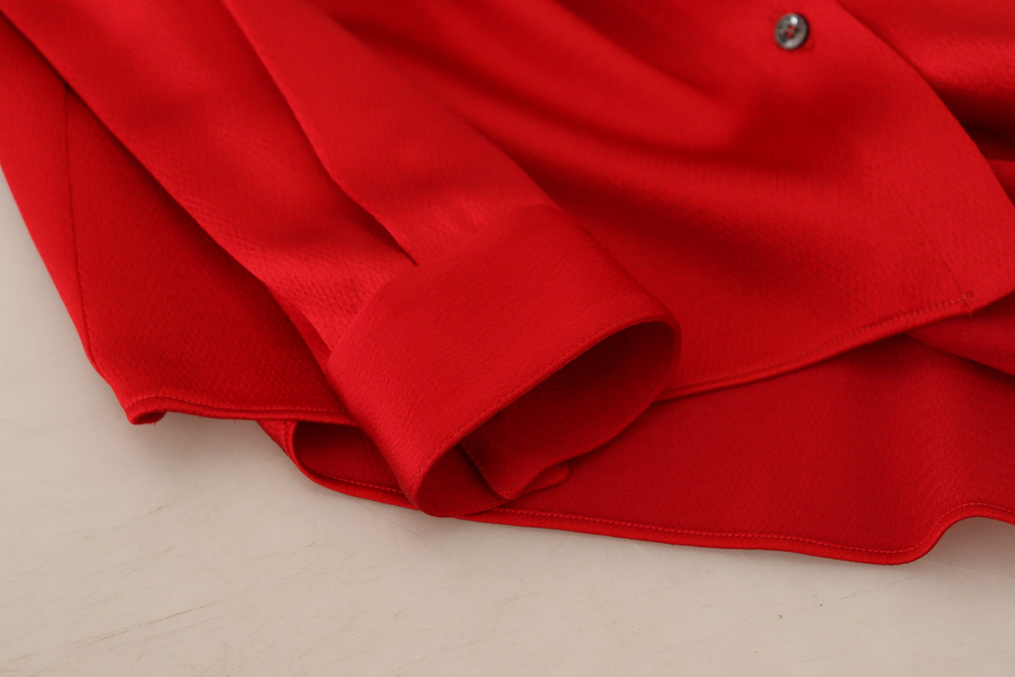 Dolce & Gabbana Elegant Red Ascot Collar Blouse Dolce & Gabbana