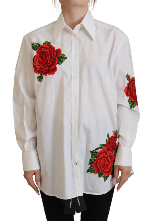 Dolce & Gabbana Elegant Floral Embroidered Silk Blend Shirt Dolce & Gabbana