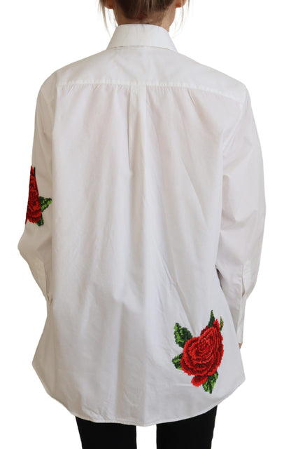 Dolce & Gabbana Elegant Floral Embroidered Silk Blend Shirt Dolce & Gabbana