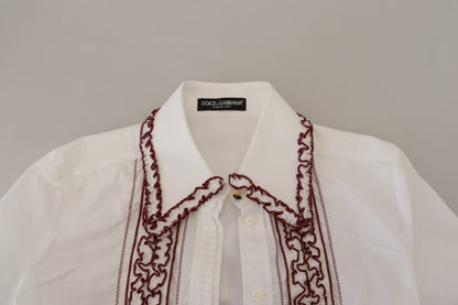 Dolce & Gabbana Elegant White Cotton Polo Top Dolce & Gabbana