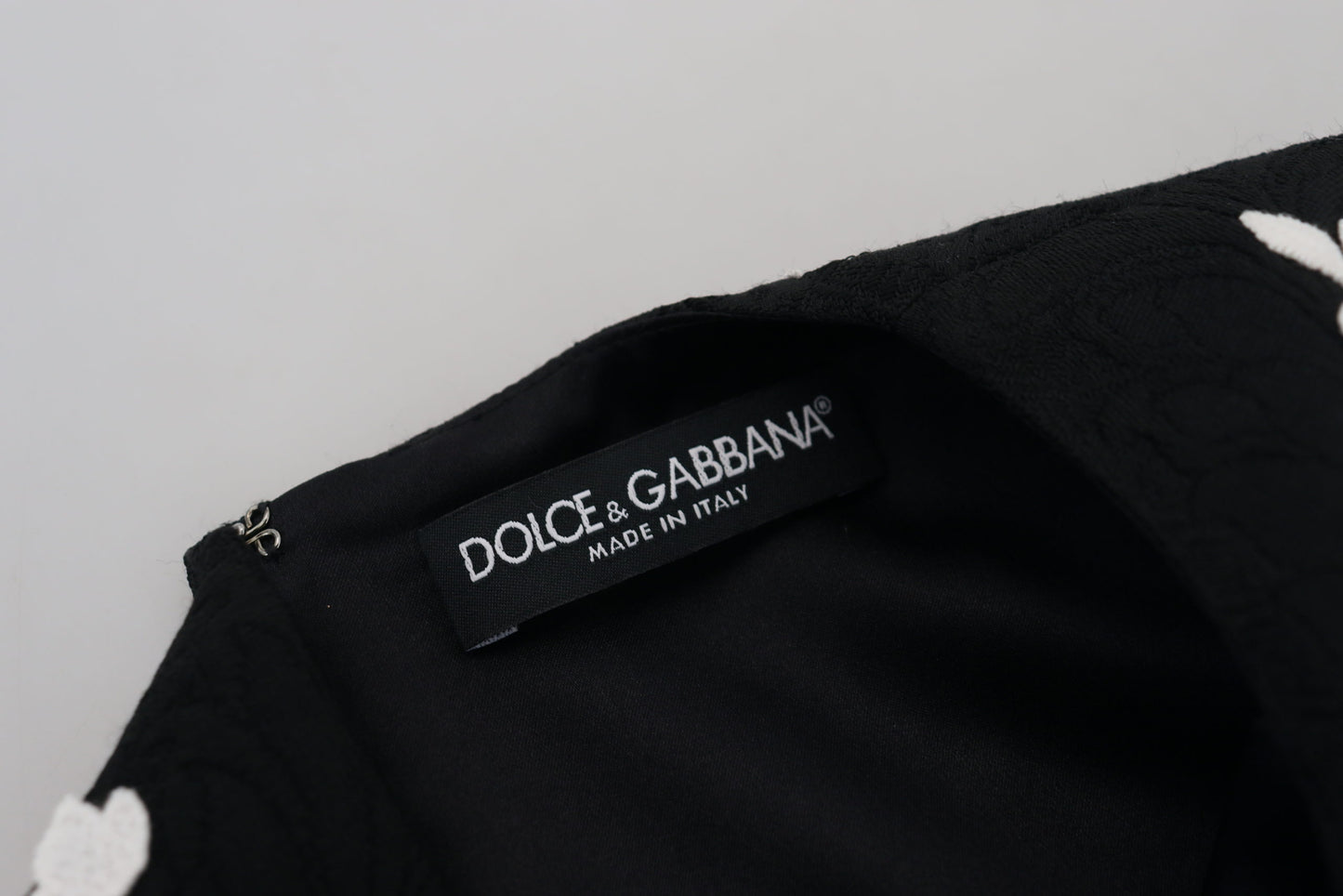 Dolce & Gabbana Elegant Black A-Line Mini Dress with Lace Trim Dolce & Gabbana