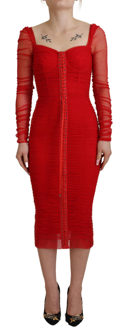 Dolce & Gabbana Elegant Red Bodycon Sheath Dress Dolce & Gabbana