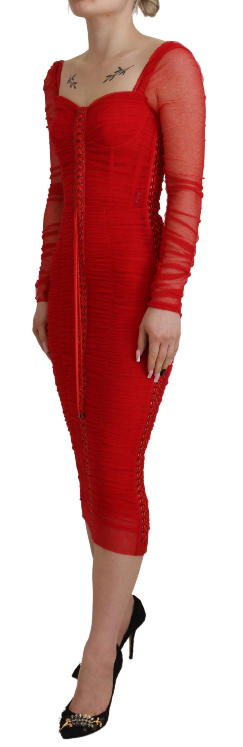 Dolce & Gabbana Elegant Red Bodycon Sheath Dress Dolce & Gabbana