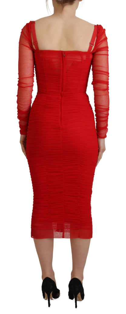 Dolce & Gabbana Elegant Red Bodycon Sheath Dress Dolce & Gabbana