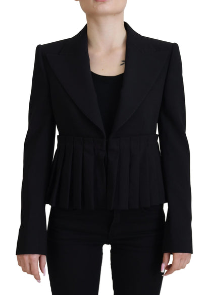 Dolce & Gabbana Elegant Black Stretch Wool Blazer Dolce & Gabbana