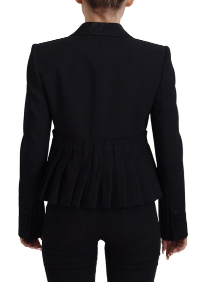 Dolce & Gabbana Elegant Black Stretch Wool Blazer Dolce & Gabbana