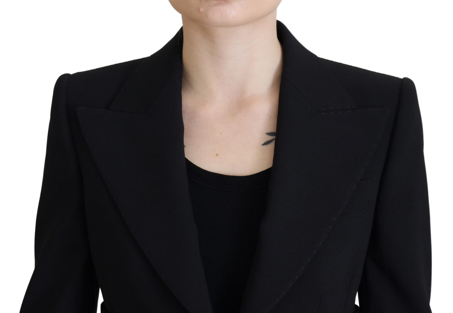 Dolce & Gabbana Elegant Black Stretch Wool Blazer Dolce & Gabbana