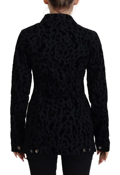 Dolce & Gabbana Chic Leopard Pattern Denim Jacket Dolce & Gabbana