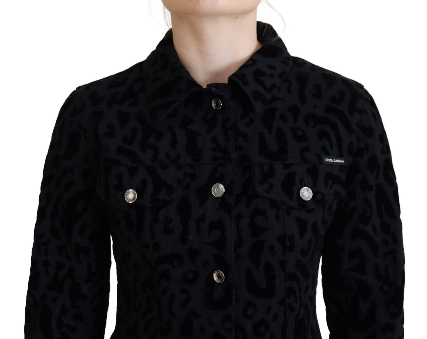 Dolce & Gabbana Chic Leopard Pattern Denim Jacket Dolce & Gabbana