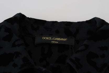 Dolce & Gabbana Chic Leopard Pattern Denim Jacket Dolce & Gabbana