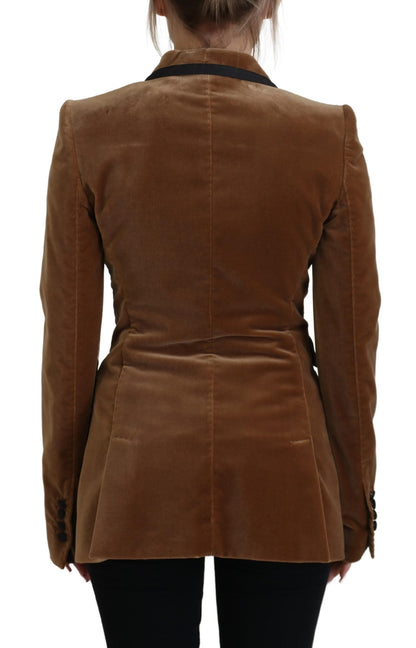 Dolce & Gabbana Elegant Double Breasted Brown Blazer Jacket Dolce & Gabbana