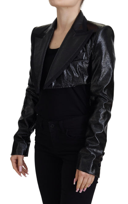 Dolce & Gabbana Elegant Cropped Black Designer Jacket Dolce & Gabbana