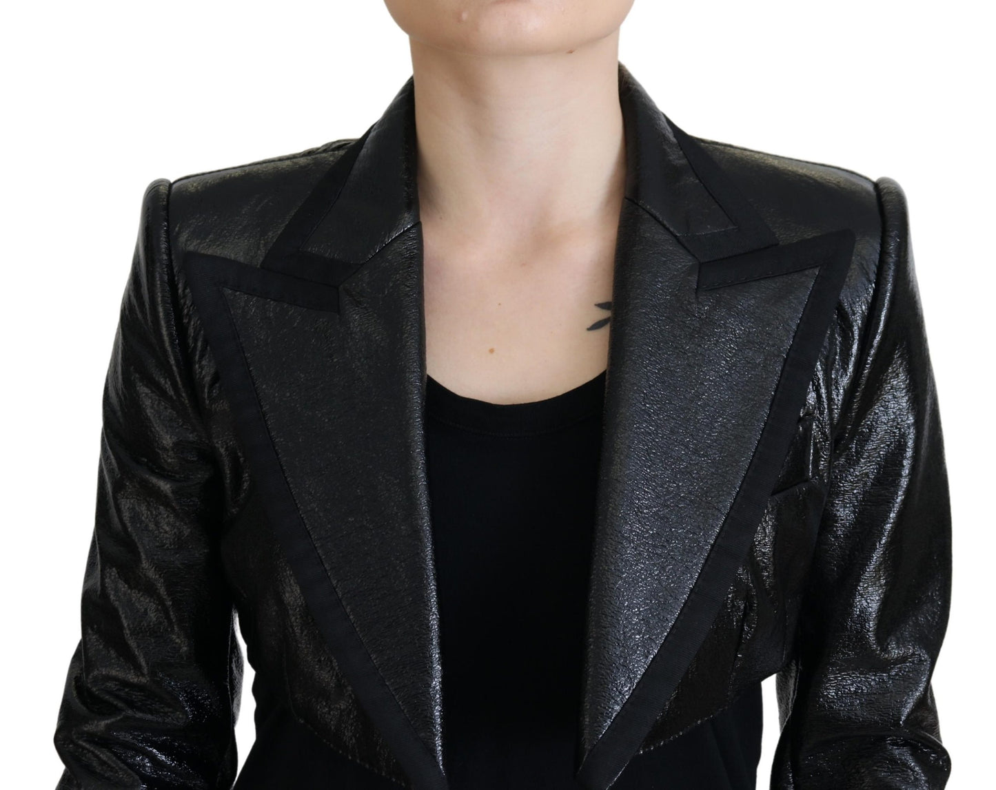 Dolce & Gabbana Elegant Cropped Black Designer Jacket Dolce & Gabbana