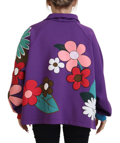 Dolce & Gabbana Elegant Purple Floral Pullover Sweater Dolce & Gabbana