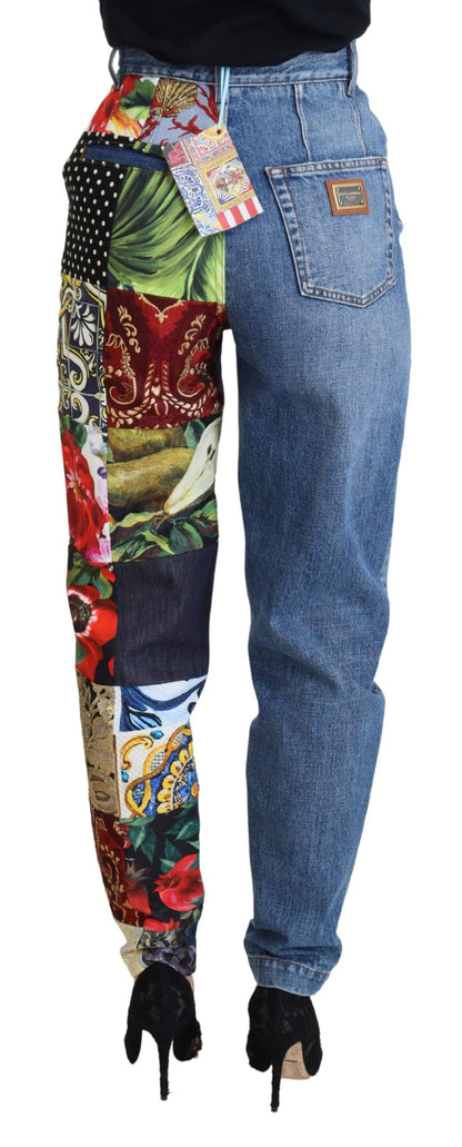 Dolce & Gabbana Patchwork Jacquard Blue Denim Luxury Jeans Dolce & Gabbana