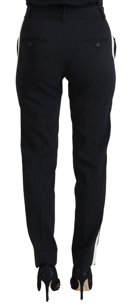 Dolce & Gabbana Elegant Black Wool-Silk Pants Dolce & Gabbana