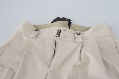 Dolce & Gabbana Chic Beige Cotton Trousers for Elegant Comfort Dolce & Gabbana