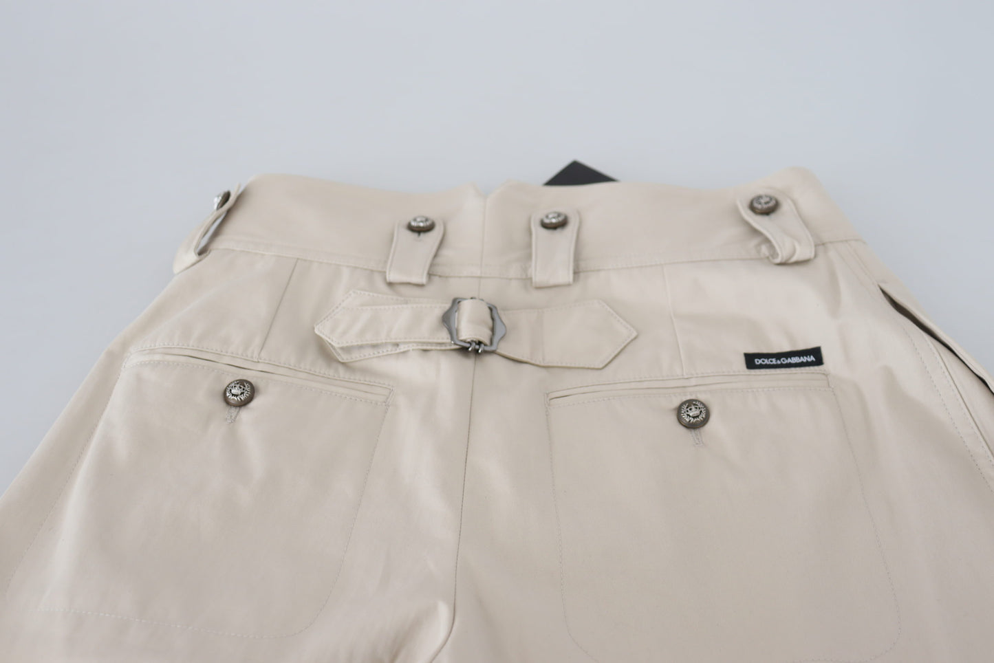 Dolce & Gabbana Chic Beige Cotton Trousers for Elegant Comfort Dolce & Gabbana