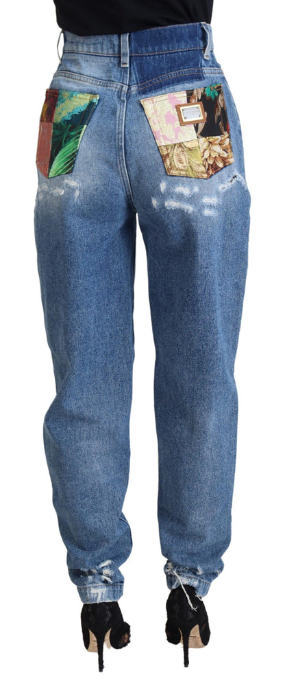 Dolce & Gabbana Chic Tattered Denim Pants - Indigo Essence Dolce & Gabbana