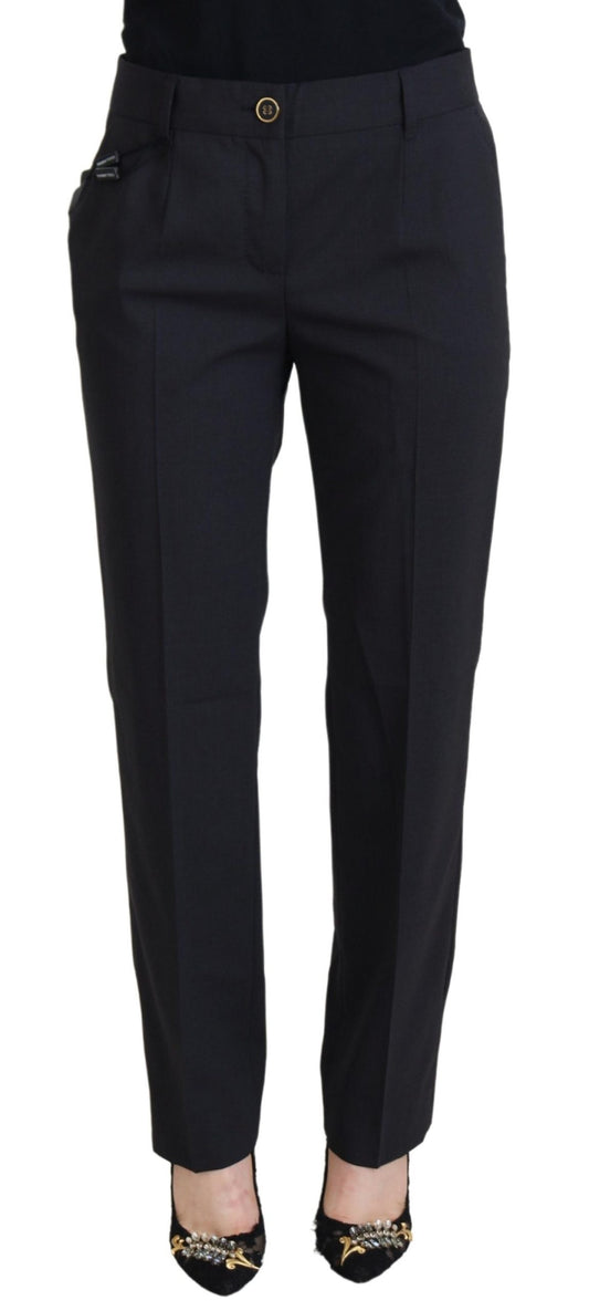 Dolce & Gabbana Chic Grey Wool Blend Pants for Elevated Style Dolce & Gabbana