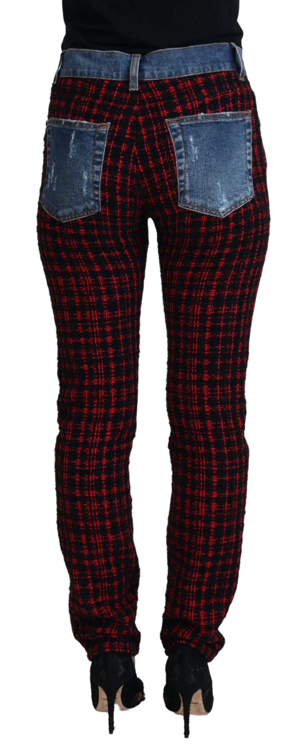 Dolce & Gabbana Elevated Elegance Checkered Back Denim Pants Dolce & Gabbana