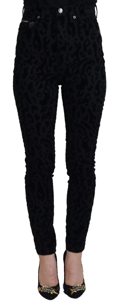 Dolce & Gabbana Chic Leopard Print Denim Elegance Dolce & Gabbana