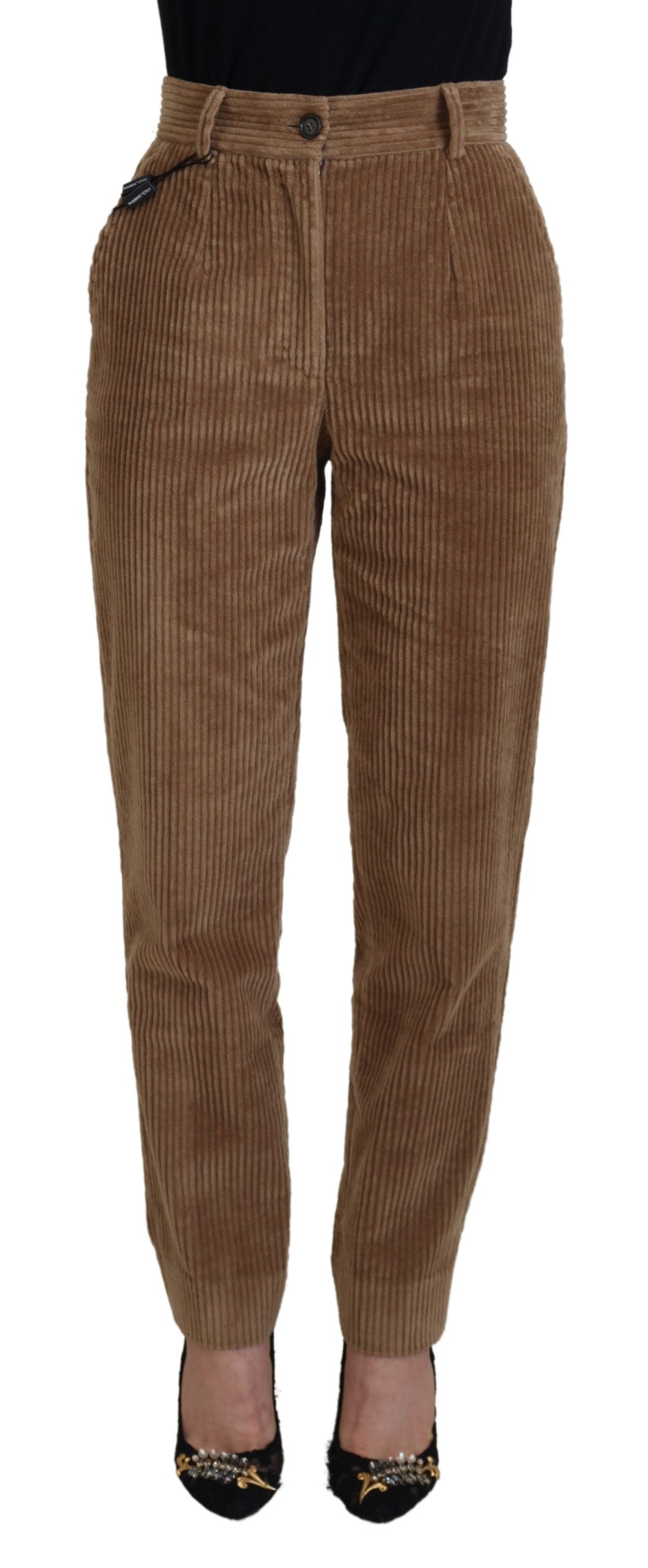 Dolce & Gabbana Elegant Brown Corduroy Pants for Sophisticated Style Dolce & Gabbana