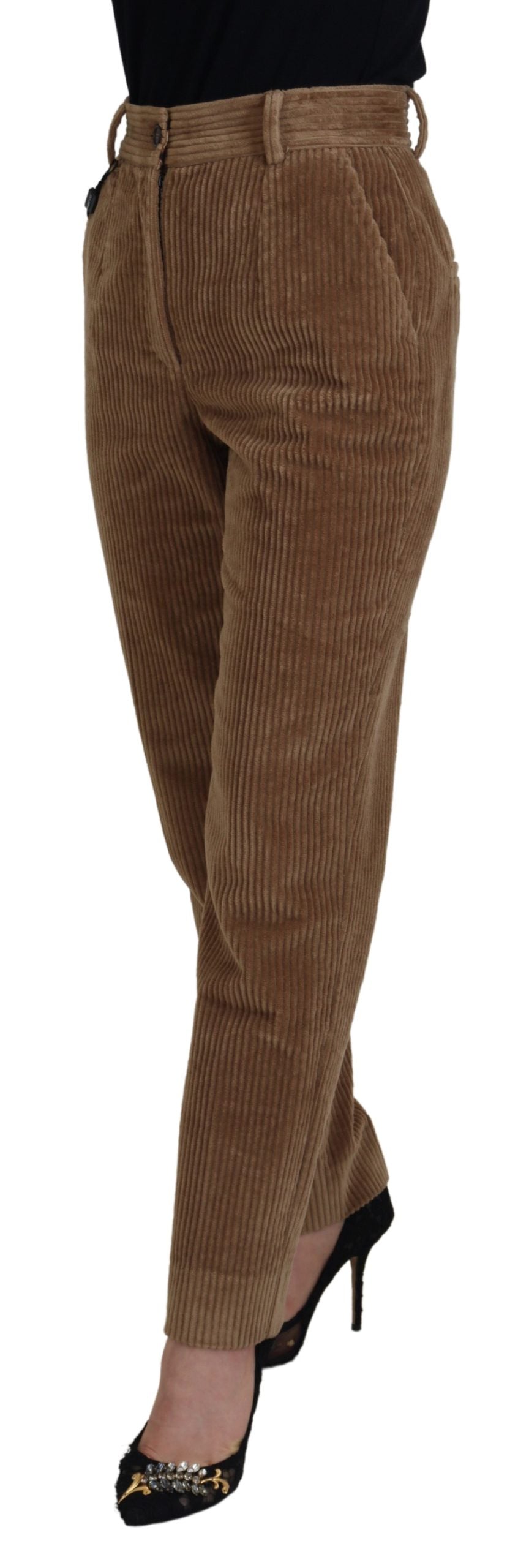 Dolce & Gabbana Elegant Brown Corduroy Pants for Sophisticated Style Dolce & Gabbana