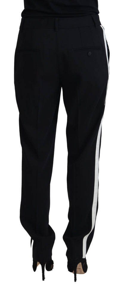 Dolce & Gabbana Elegant Black Wool-Silk Blend Trousers Dolce & Gabbana