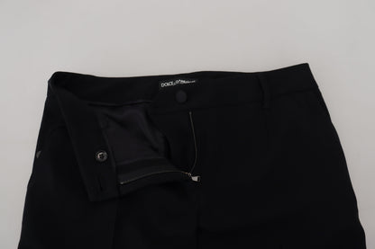 Dolce & Gabbana Elegant Black Wool-Silk Blend Trousers Dolce & Gabbana