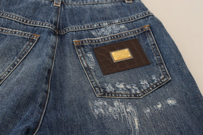 Dolce & Gabbana Elegant Tattered Denim Jeans Dolce & Gabbana