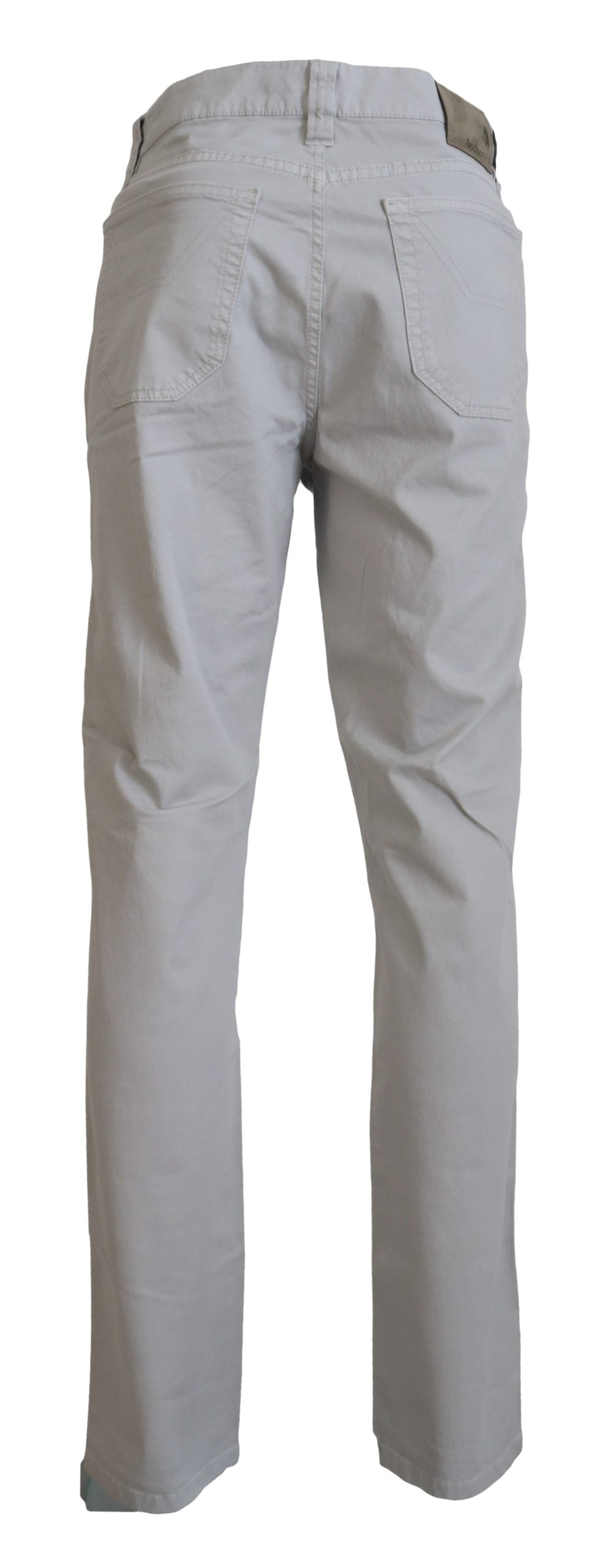 Jeckerson Elegant Gray Cotton Blend Pants Jeckerson