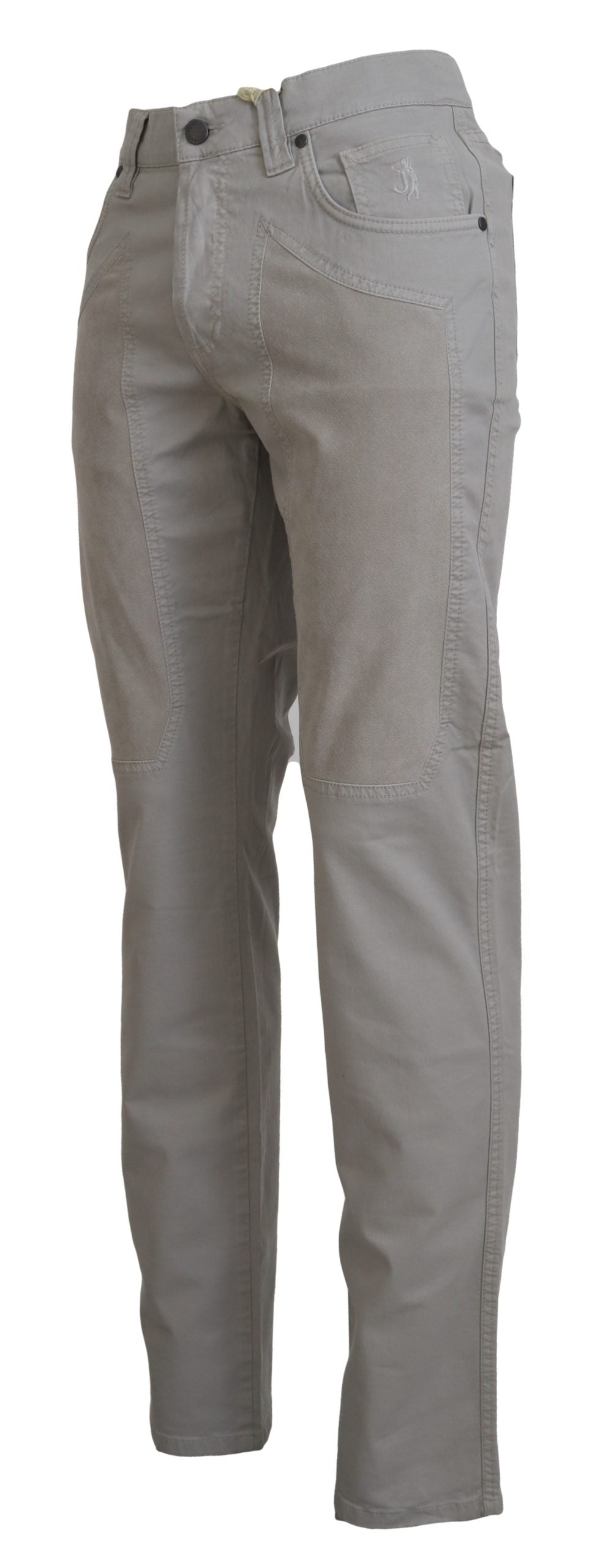 Jeckerson Elegant Gray Cotton Blend Pants Jeckerson