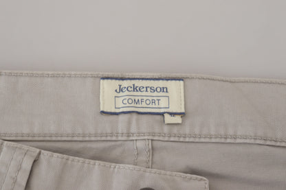 Jeckerson Elegant Gray Cotton Blend Pants Jeckerson