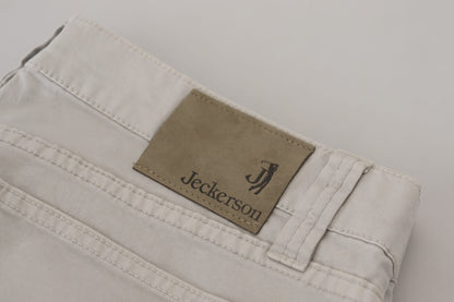 Jeckerson Elegant Gray Cotton Blend Pants Jeckerson