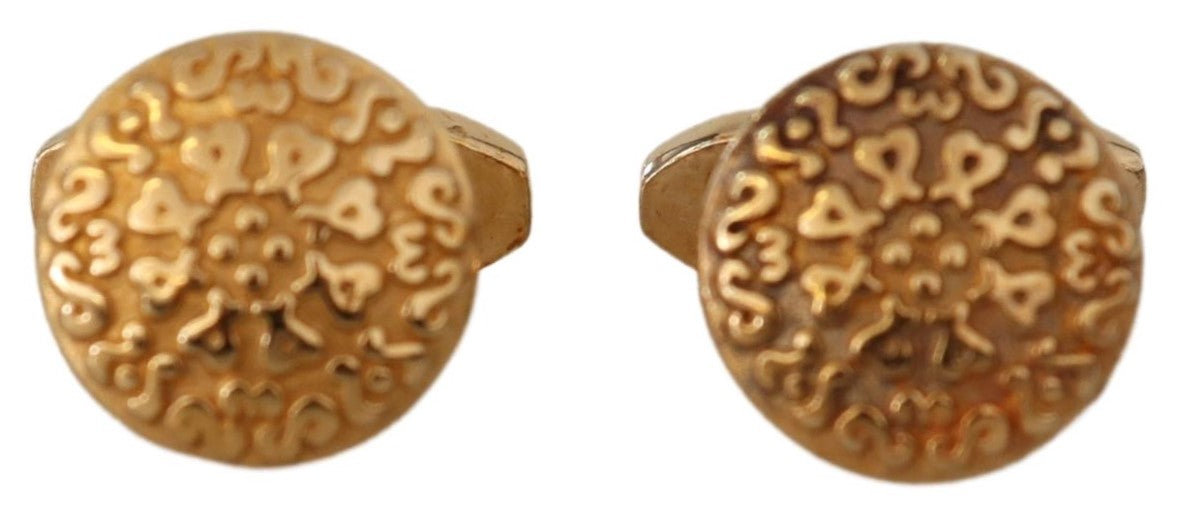 Dolce & Gabbana Elegant Gold Plated Brass Men's Cufflinks Dolce & Gabbana